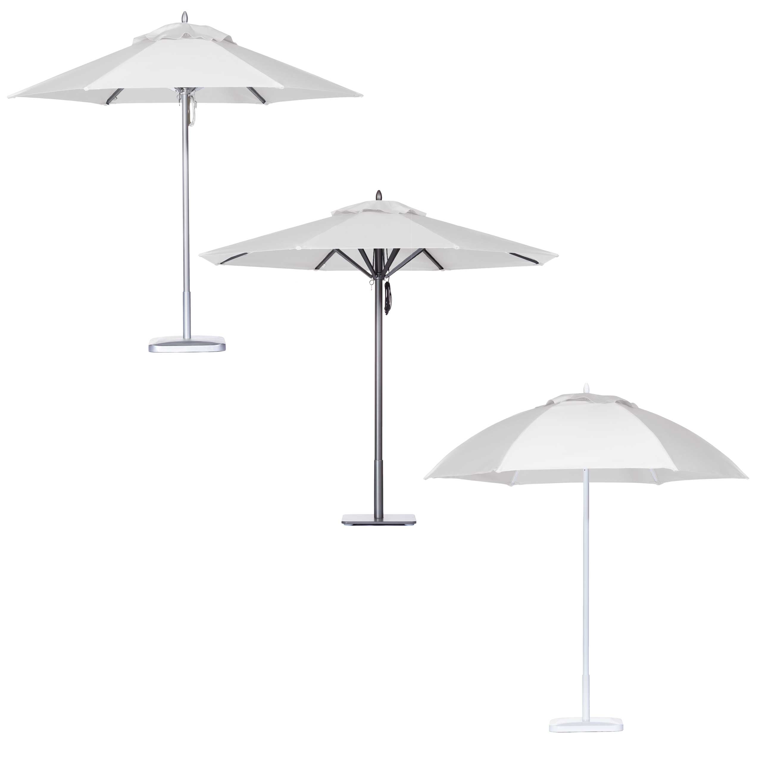 Image of 3 metal umbrellas
