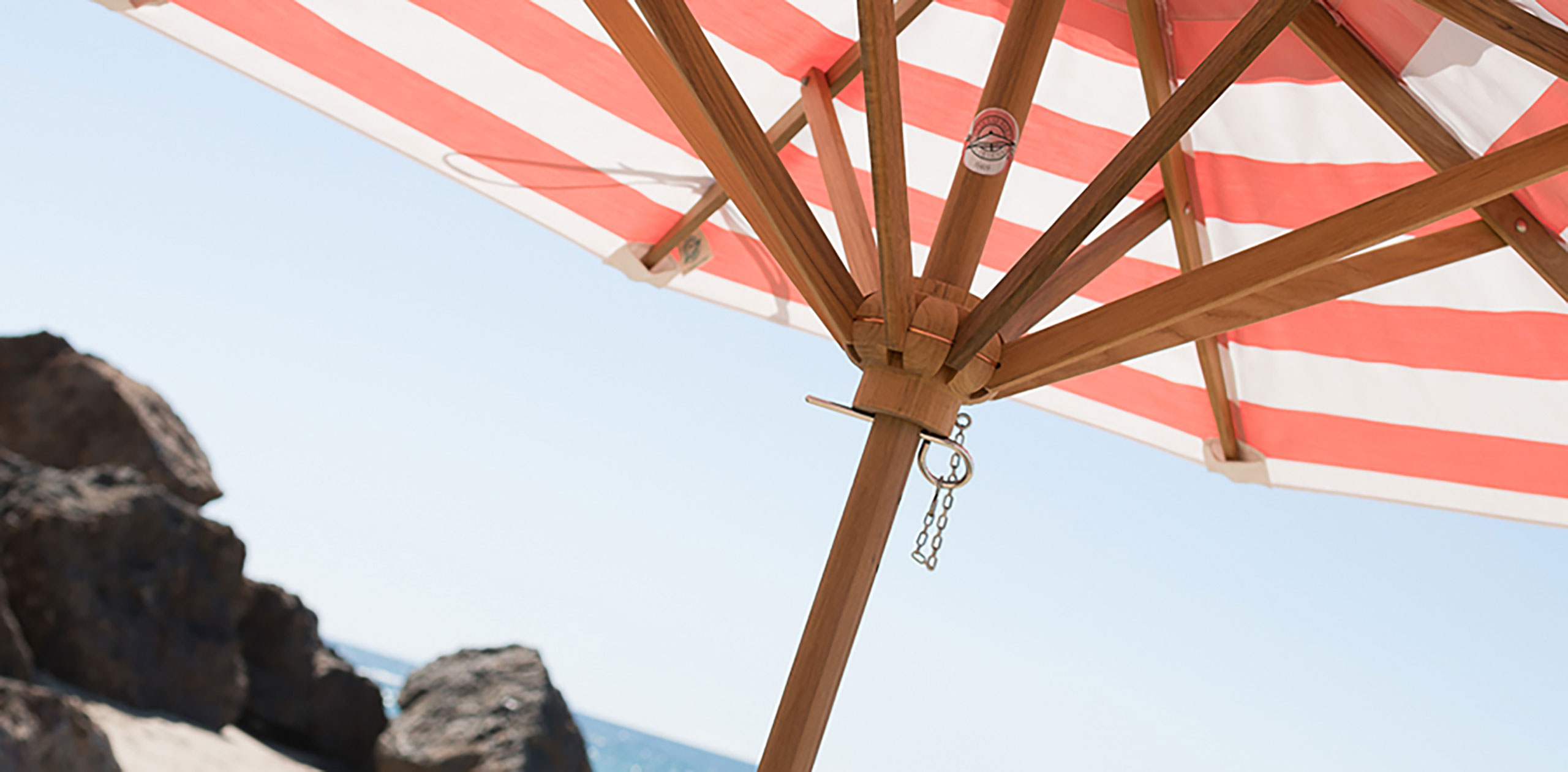 Cabana Pink Stripe La Playa Beach Umbrella Image