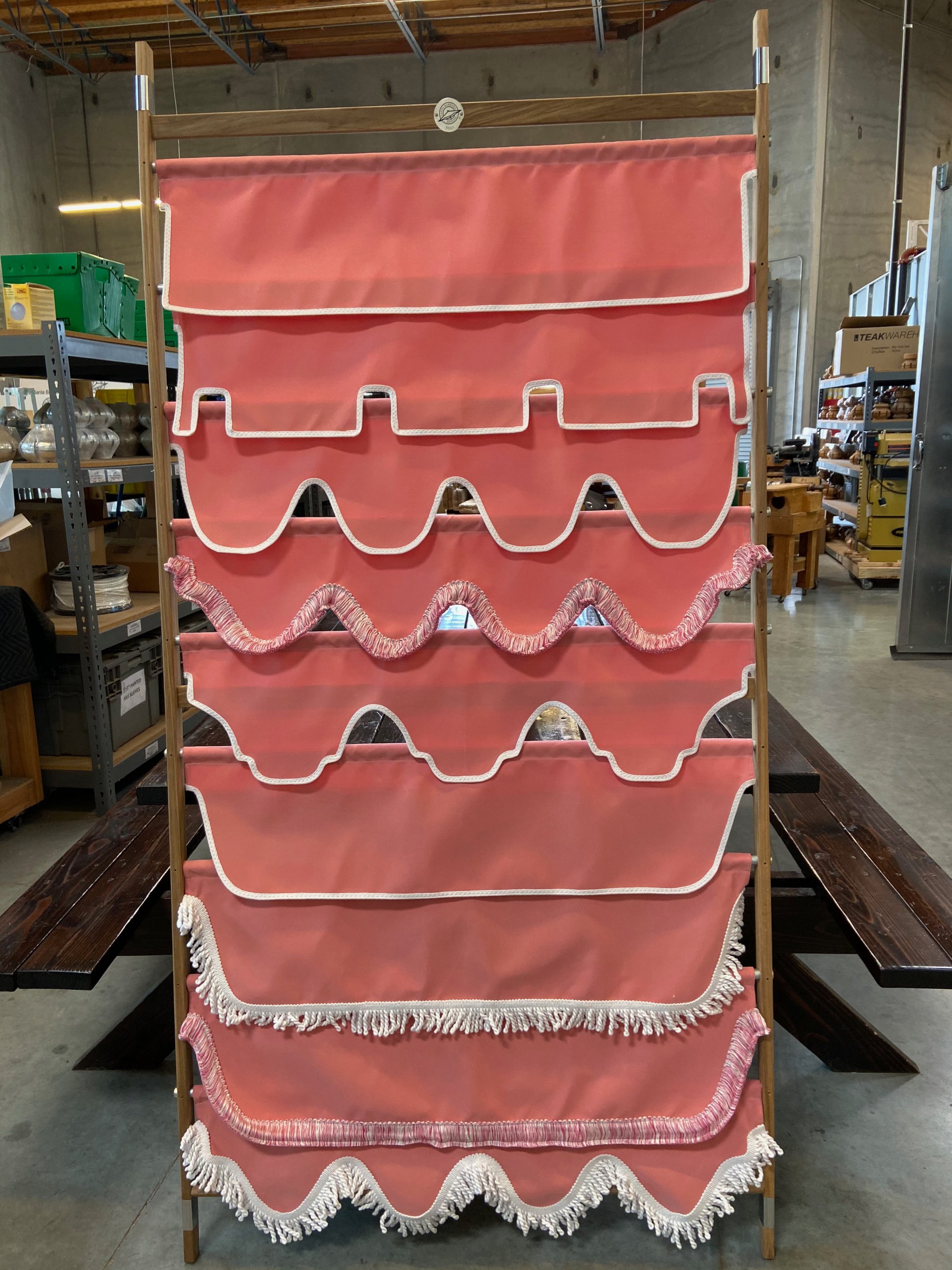 Image of different valances on display