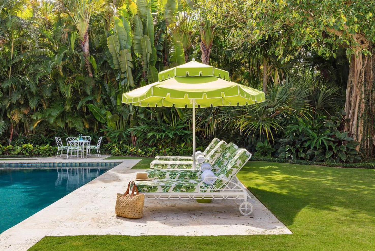 Image of umbrella and outdoor furniture