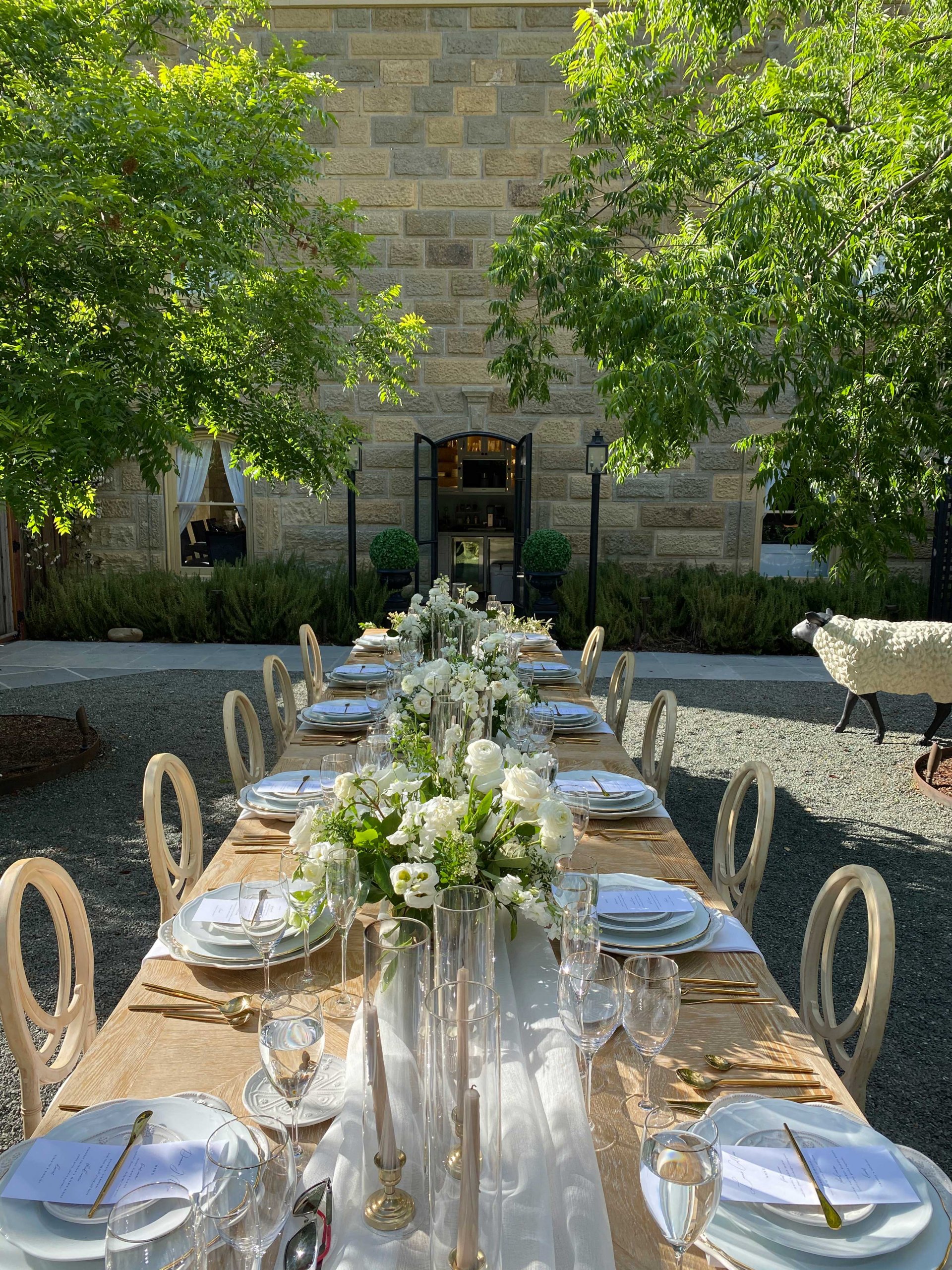 Image of a table set for a wedding party