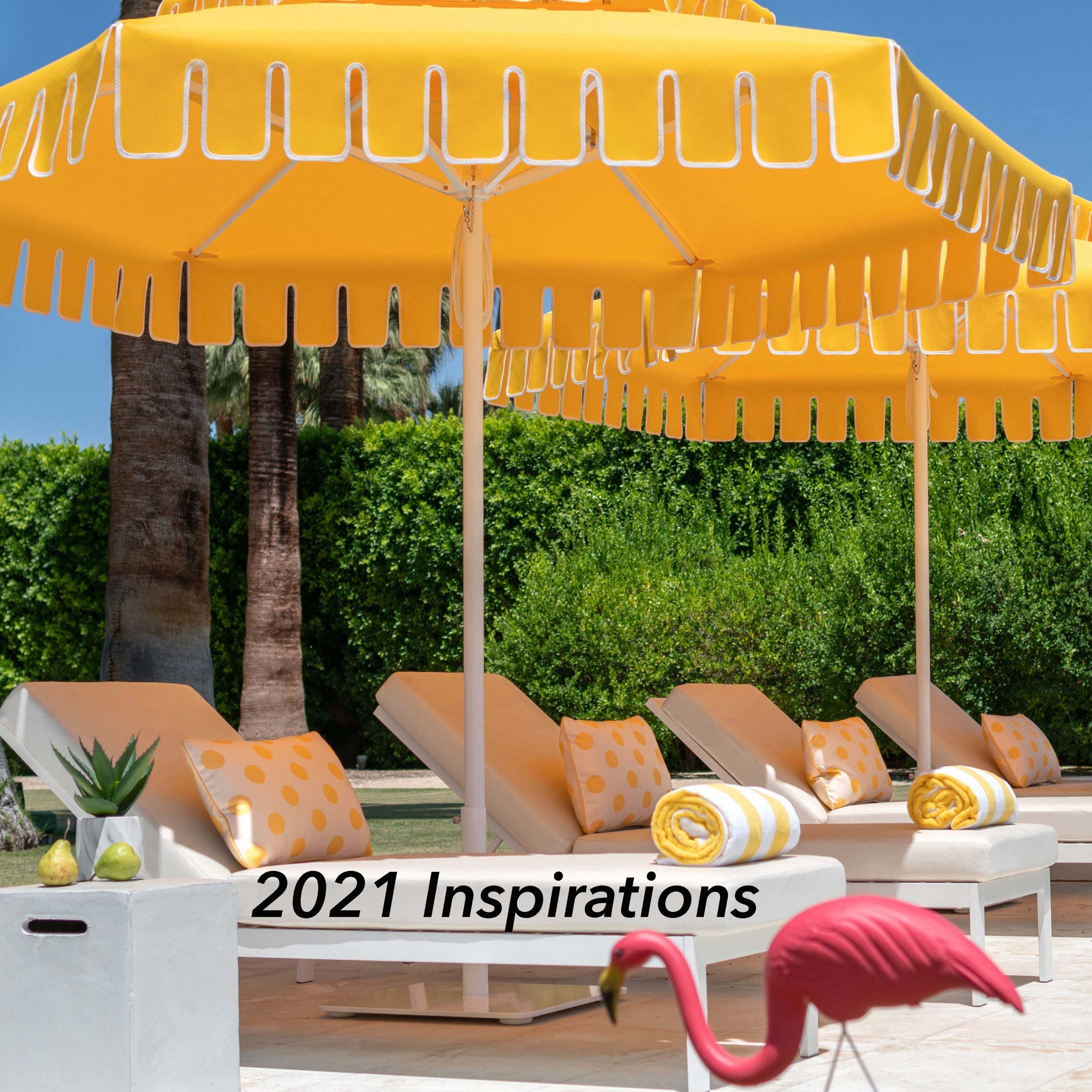 Image of Yellow Double Decker umbrellas