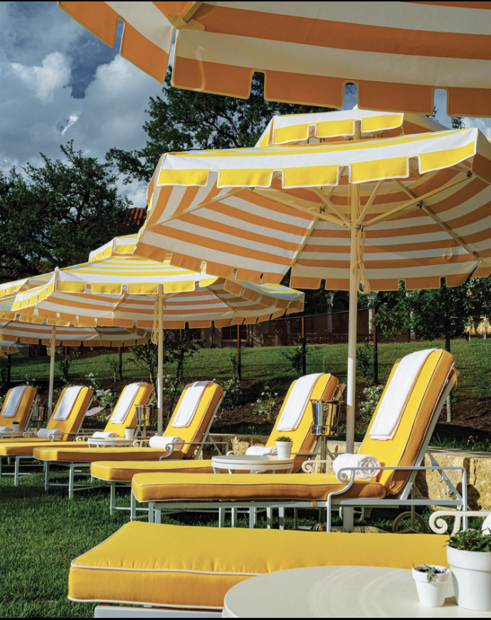 Image of umbrellas poolside