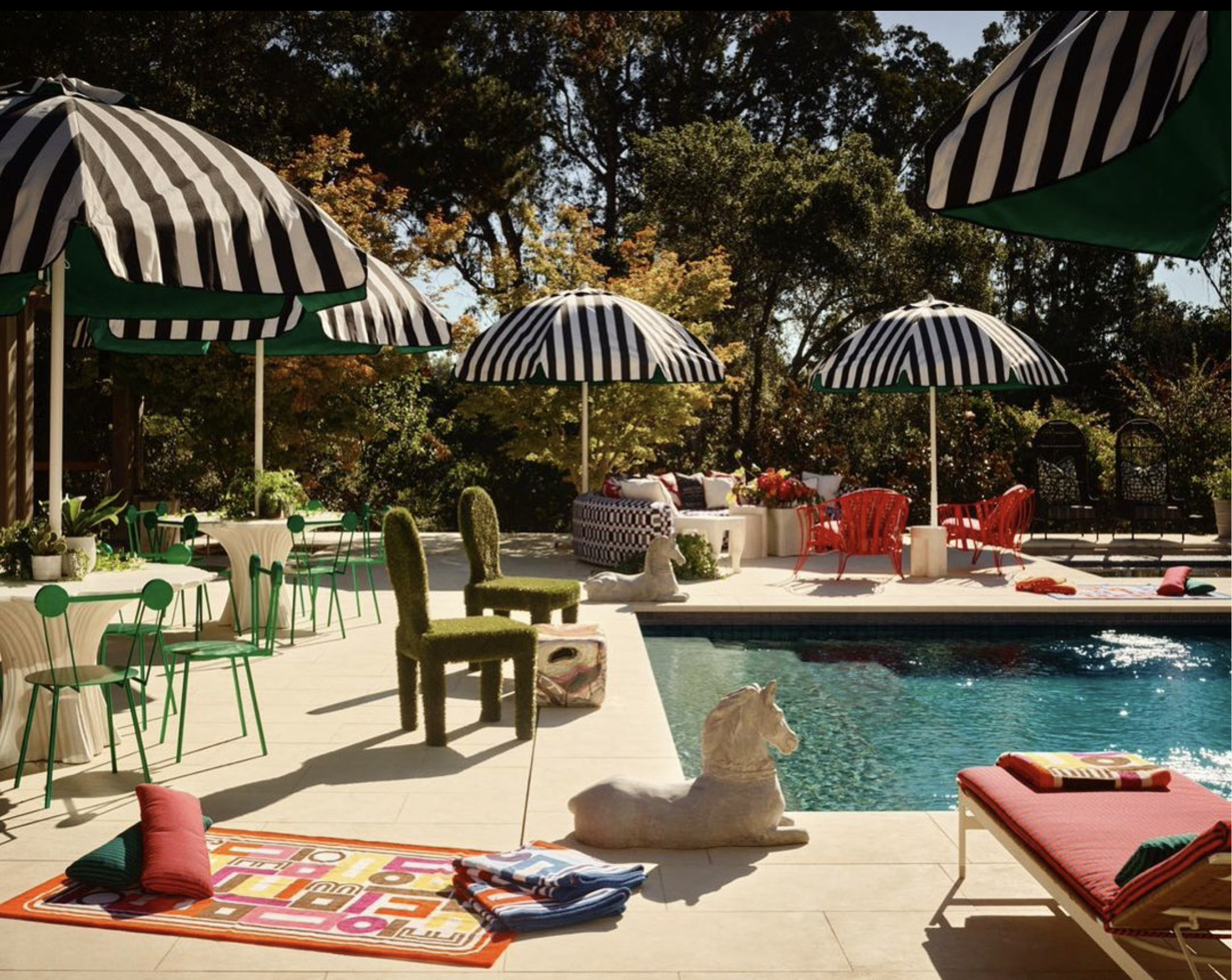 Image of umbrellas poolside