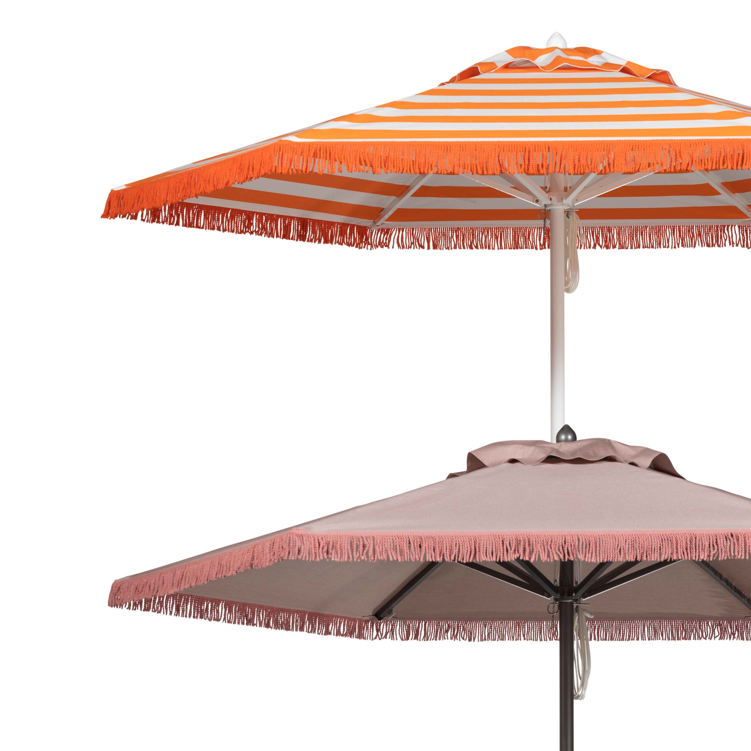 Image of umbrellas with full fringe valance