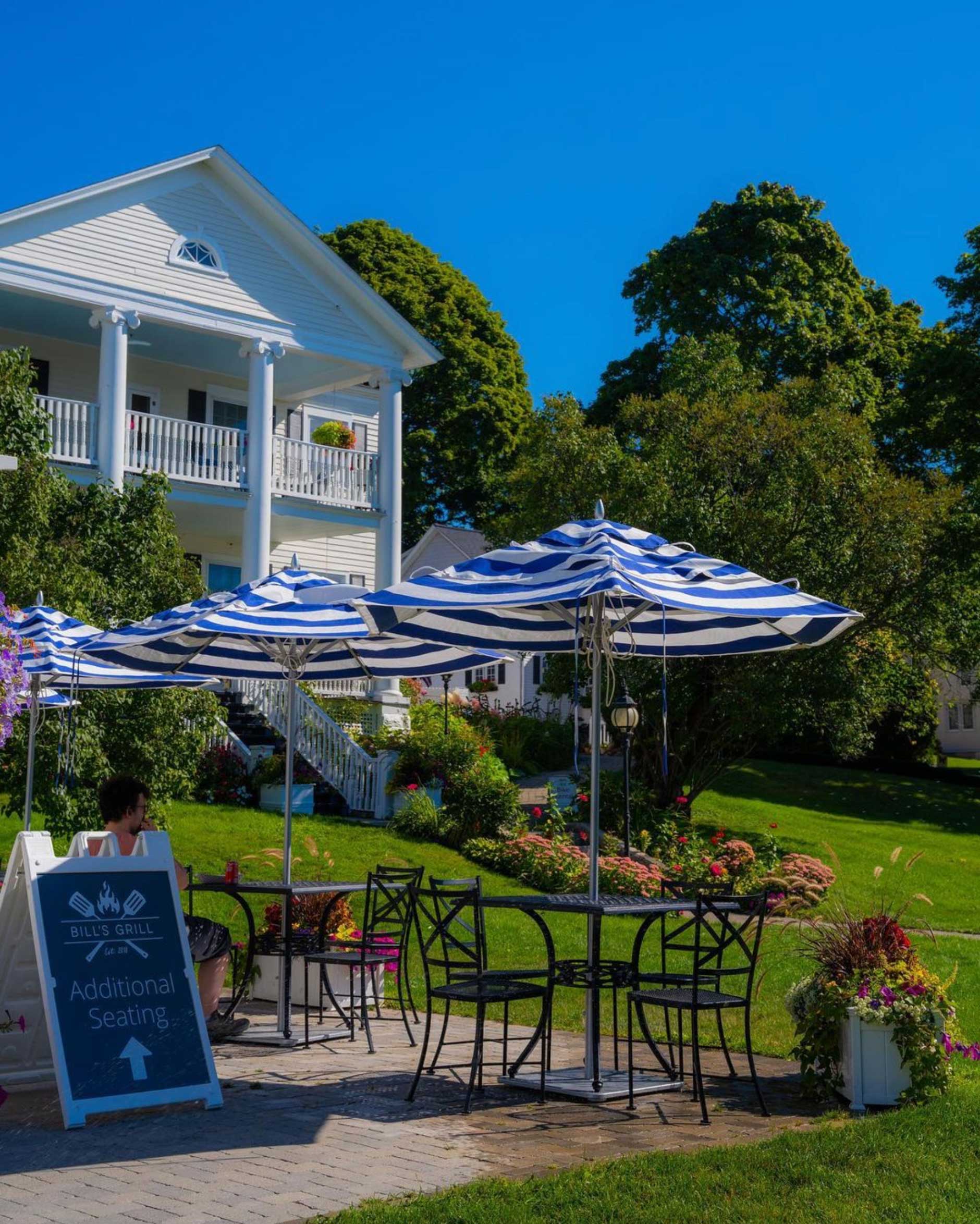 Image of umbrellas and outdoor furniture