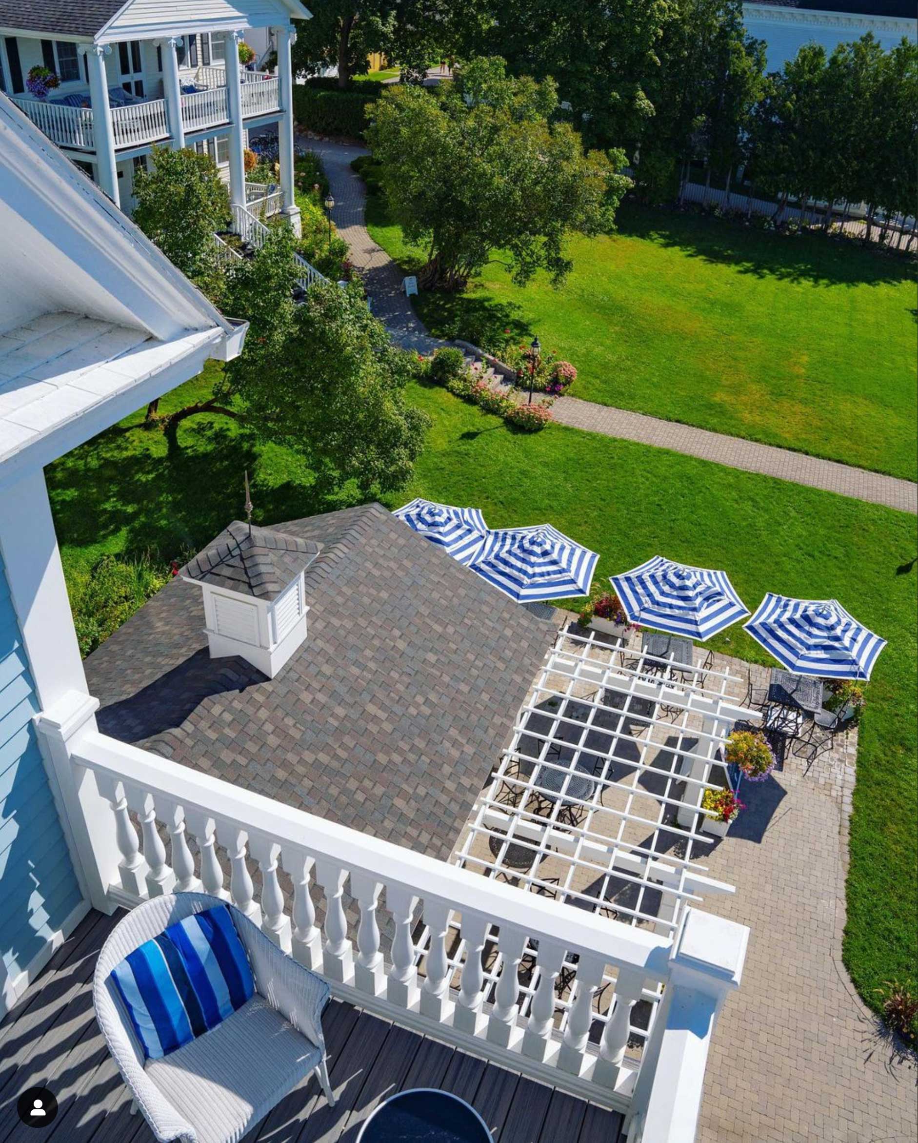 Image of umbrellas and outdoor furniture