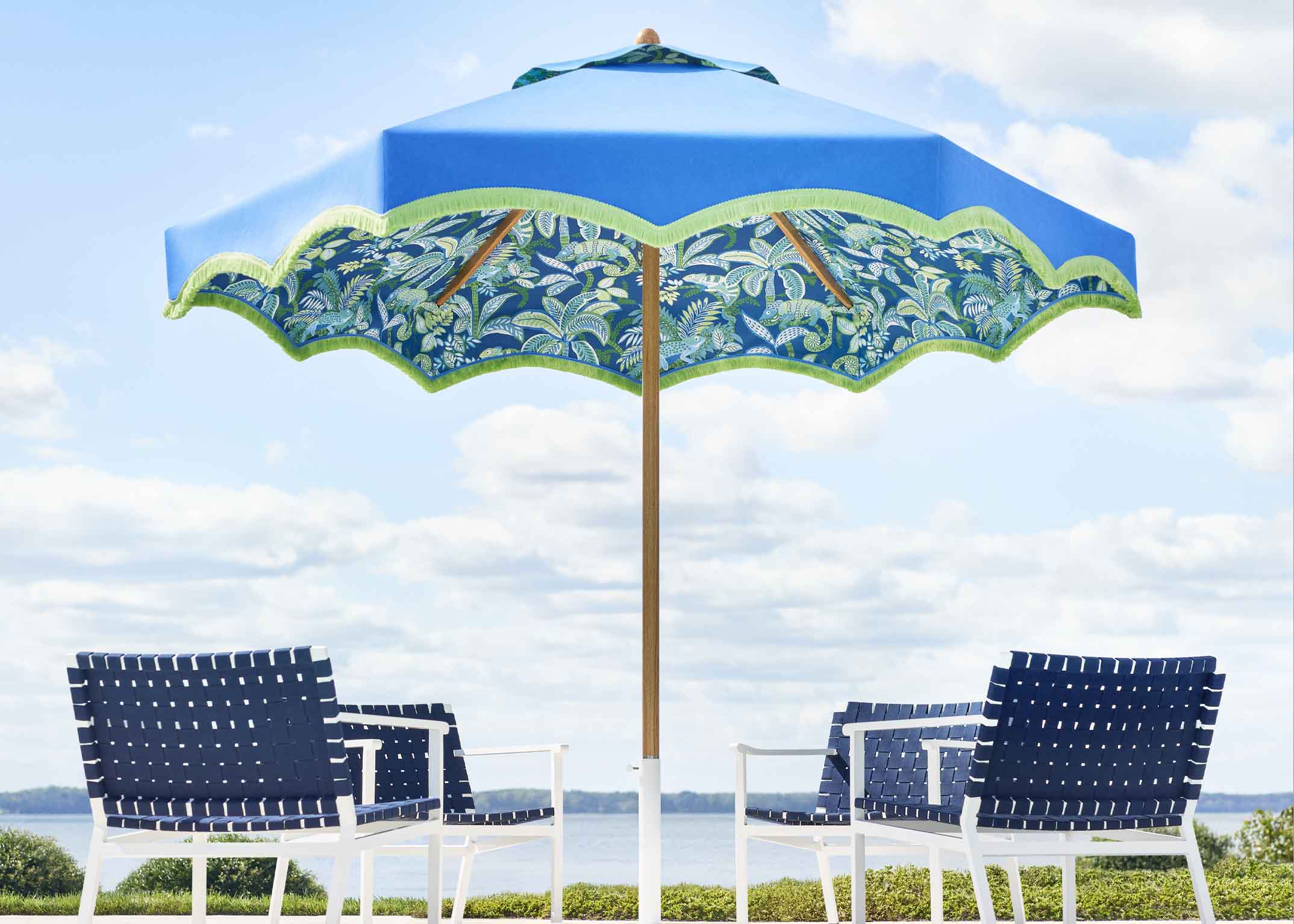 Image of umbrella and outdoor furniture
