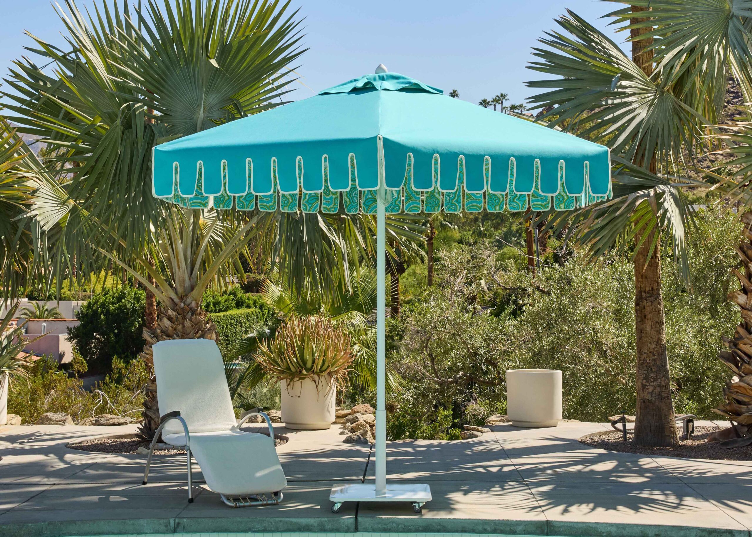 Image of umbrella and outdoor furniture